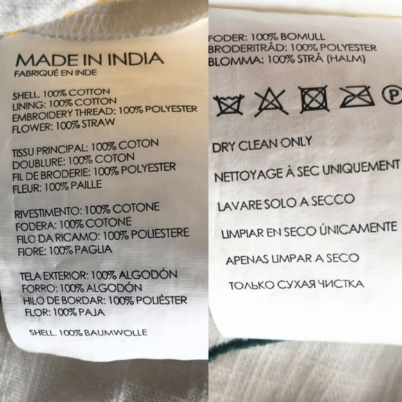 🌼 Club Monaco Embroidered Floral Cotton / Straw Embellished Jumpsuit - Size 2 - Picture 5 of 15